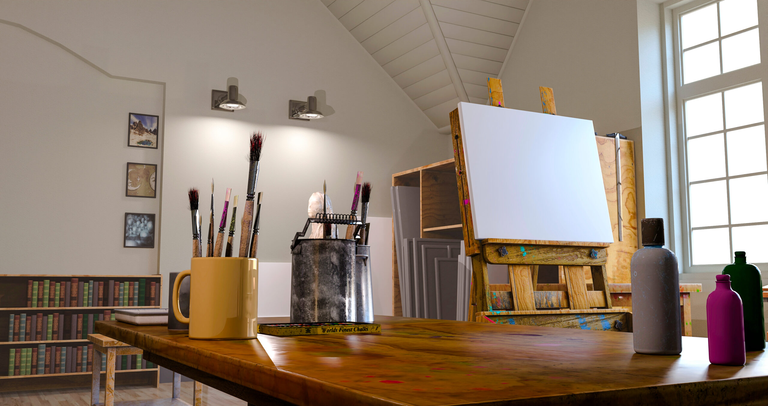 art studio take seventeen , 3d illustration